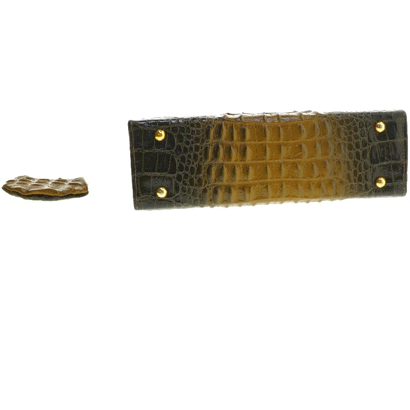 Vintage krokodillemønstret håndtaske med pung (str. 25,5x8 cm)