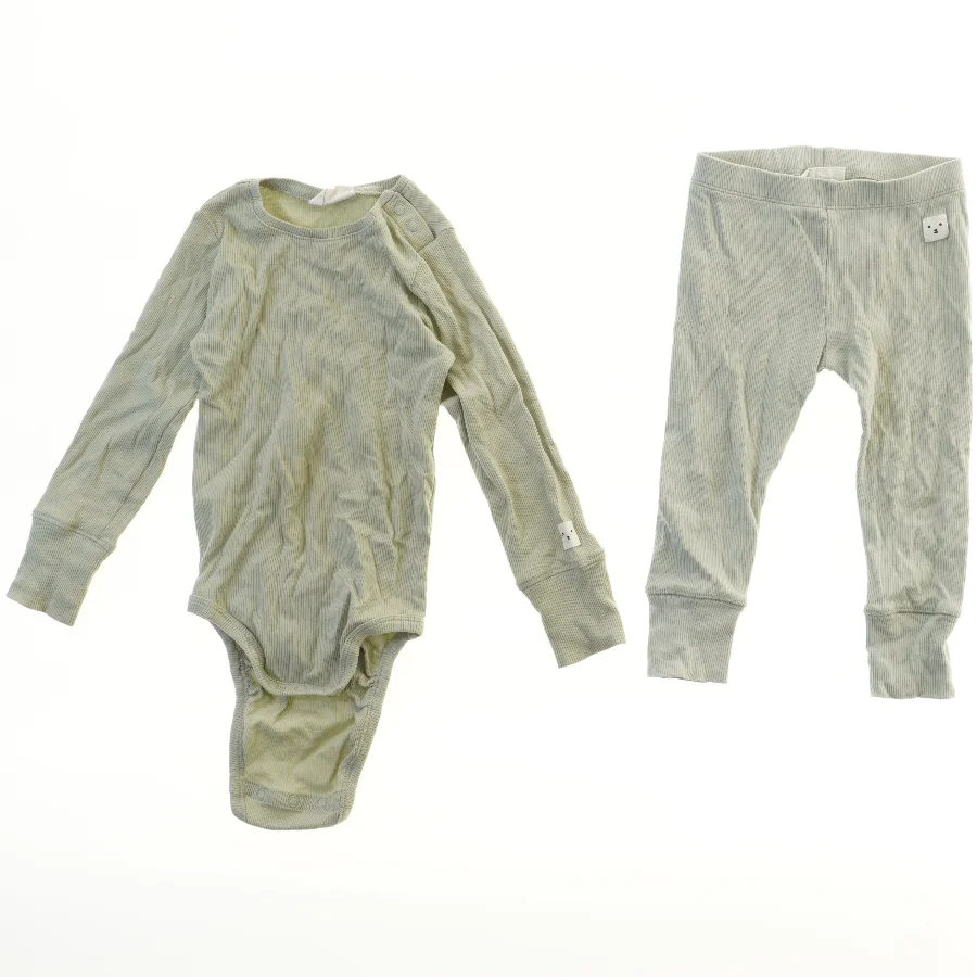 Langærmet bodystocking og leggings sæt til børn fra KappAhl (str. 86)
