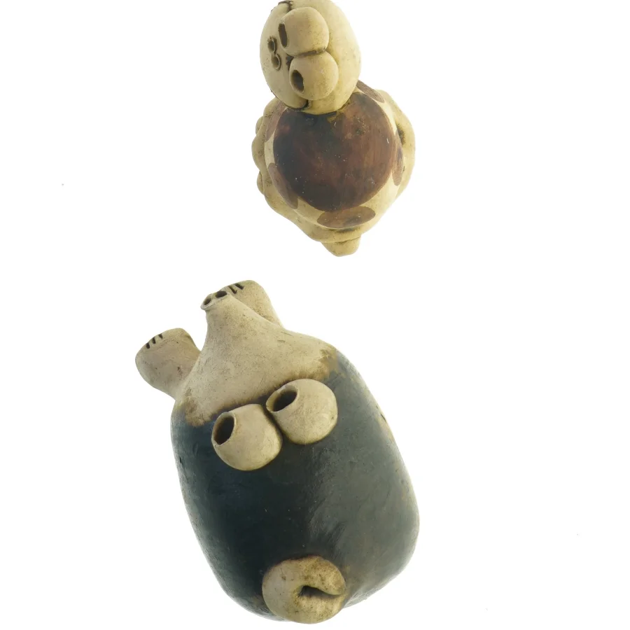 Keramiske dyreskulpturer fra John Hughes Wales (str. 12x9 cm)