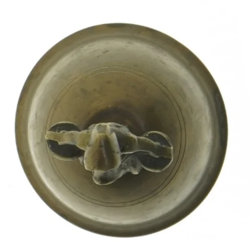 Messingklokke med figur (str. 12 cm)