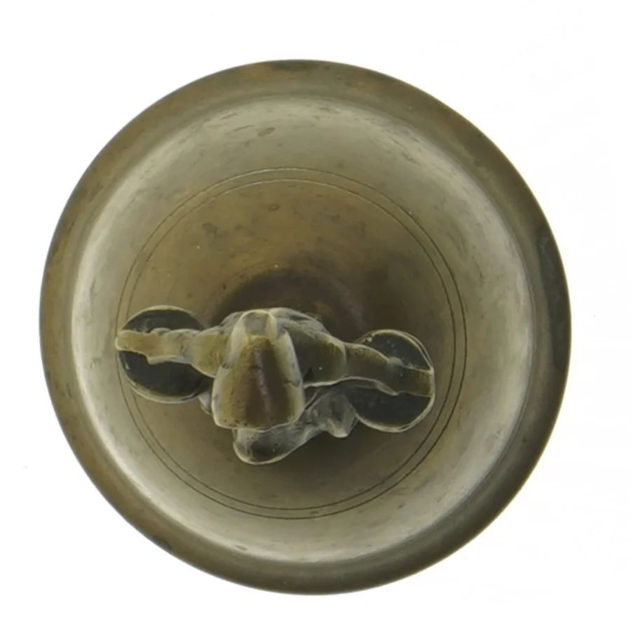 Messingklokke med figur (str. 12 cm)