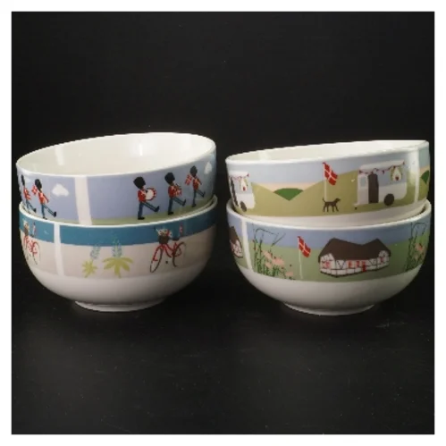 Porcelænsskåle med danske motiver fra Denmark (str. Ø 13x6 cm)