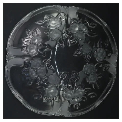 Glas skål med blomster design (str. 27,5 cm)