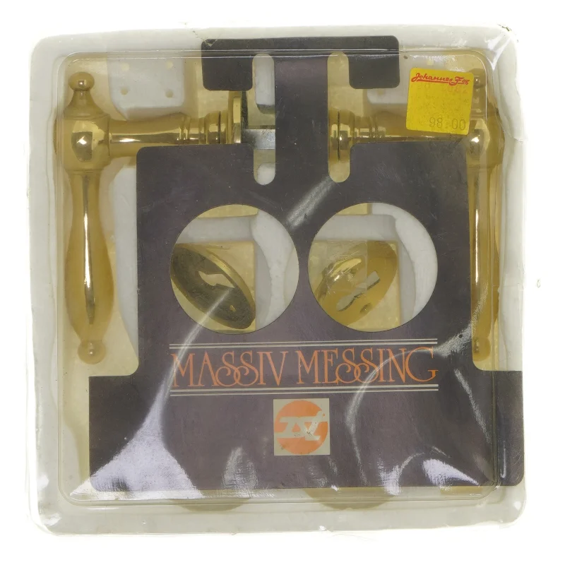 Messing dørhåndtag sæt (str. 8x11,5 cm)