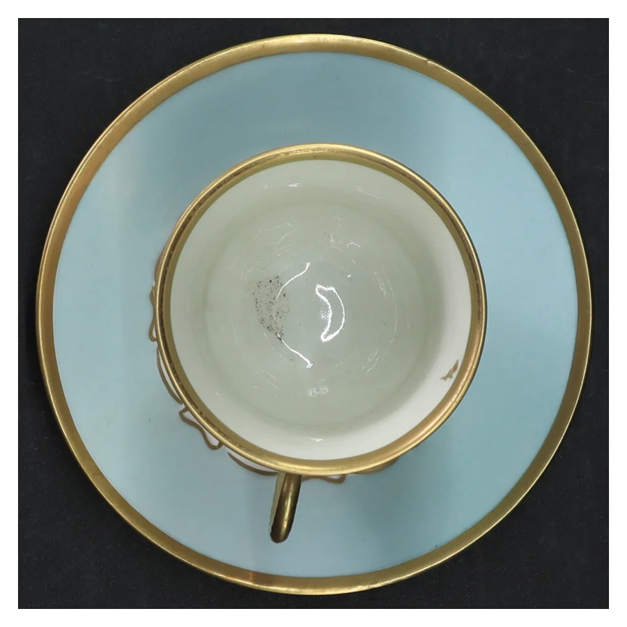 Porcelænskop og underkop fra B&G (str. Ø 7,5 cm h 7 cm. ø. 13 cm)