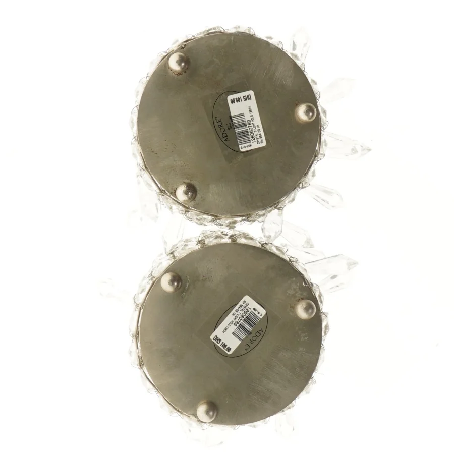 Sæt af dekorerede lysestager fra Adore (str. Ø 11x15,5 cm)