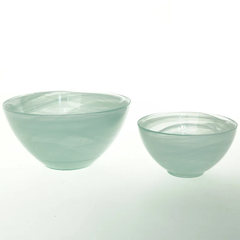 Sæt af glas skåle (str. Ø. 22 cm. ø. 16 cm)