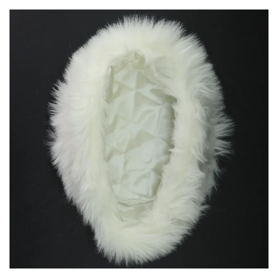 Hvid pels hat (str. Ø. 30 cm)