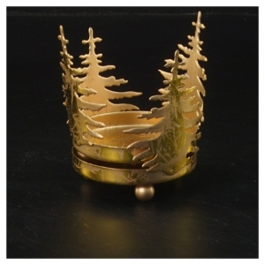 Guld fyrfadsstage (str. Ø 6x9 cm)