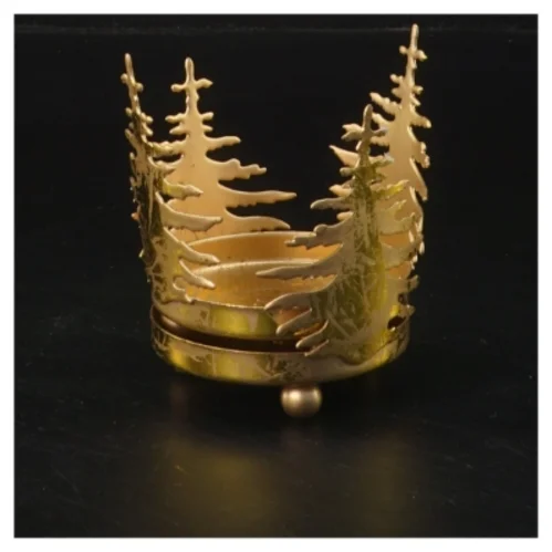 Guld fyrfadsstage (str. Ø 6x9 cm)