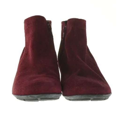 Vinrøde ankelstøvler med lav hæl fra Gabor (str. 38,5 )