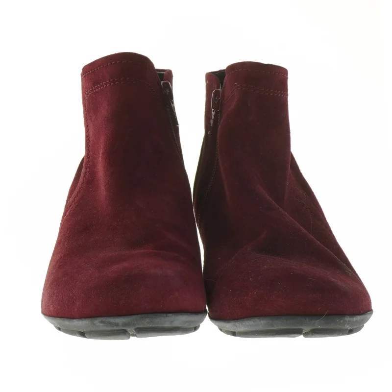 Vinrøde ankelstøvler med lav hæl fra Gabor (str. 38,5 )