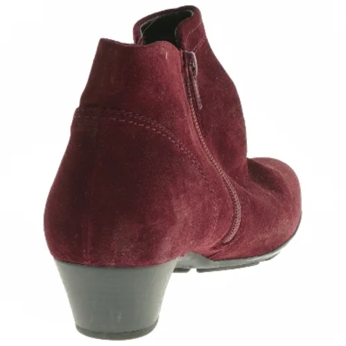 Vinrøde ankelstøvler med lav hæl fra Gabor (str. 38,5 )