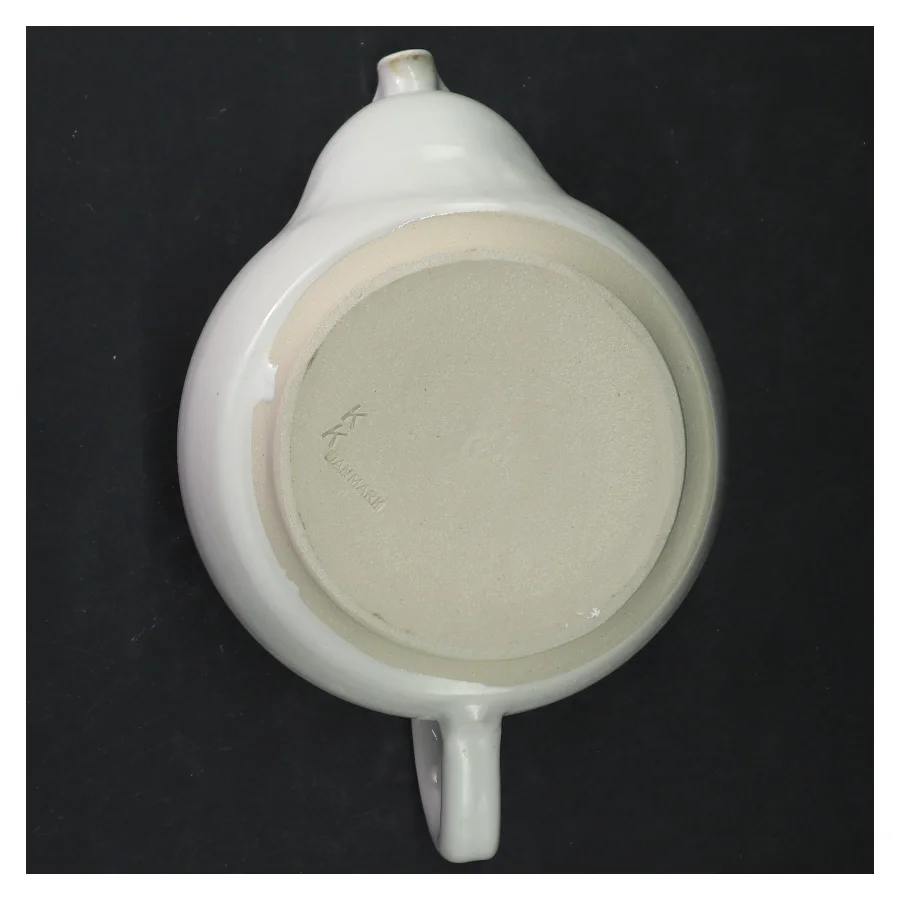 Hvid keramisk tekande fra K K Danmark (str. 22x16 cm)