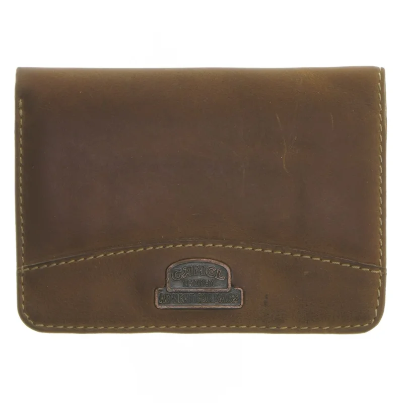 Læderpung fra Camel (str. 13,5x9,5 cm)