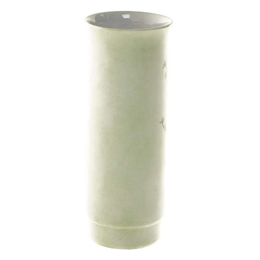 Porcelæn vase med blomsterdekoration (str. Ø 7x17 cm)
