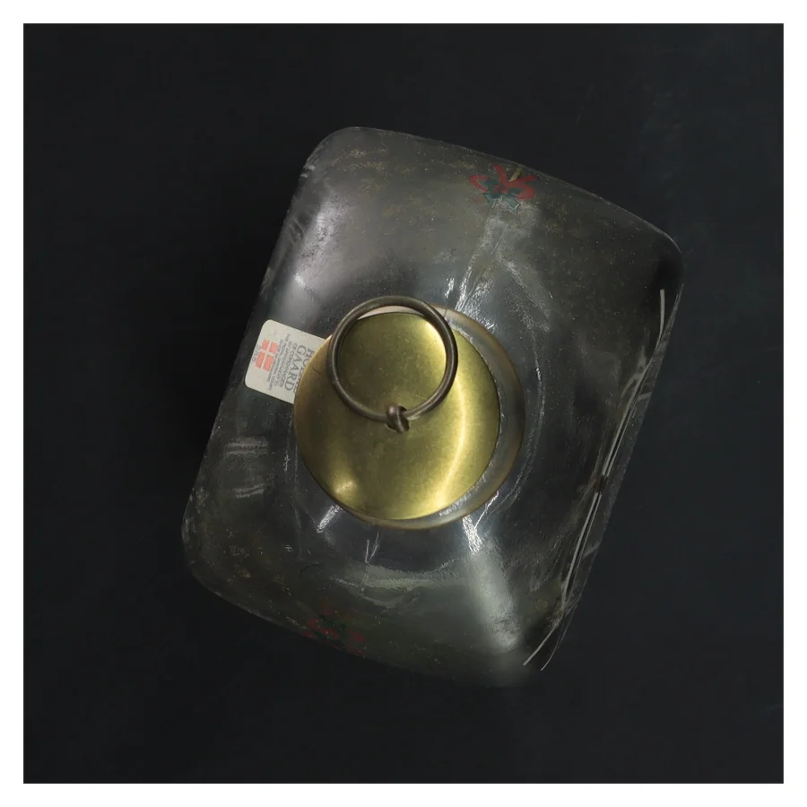 Dekorativ flaske med julemotiv fra Holmegaard (str. 18x9x7 cm)