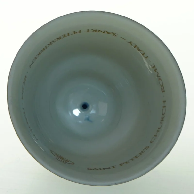 Dekorativ keramisk klokke fra Copenhagen Porcelain (str. Ø, 10 cm x 13 cm)