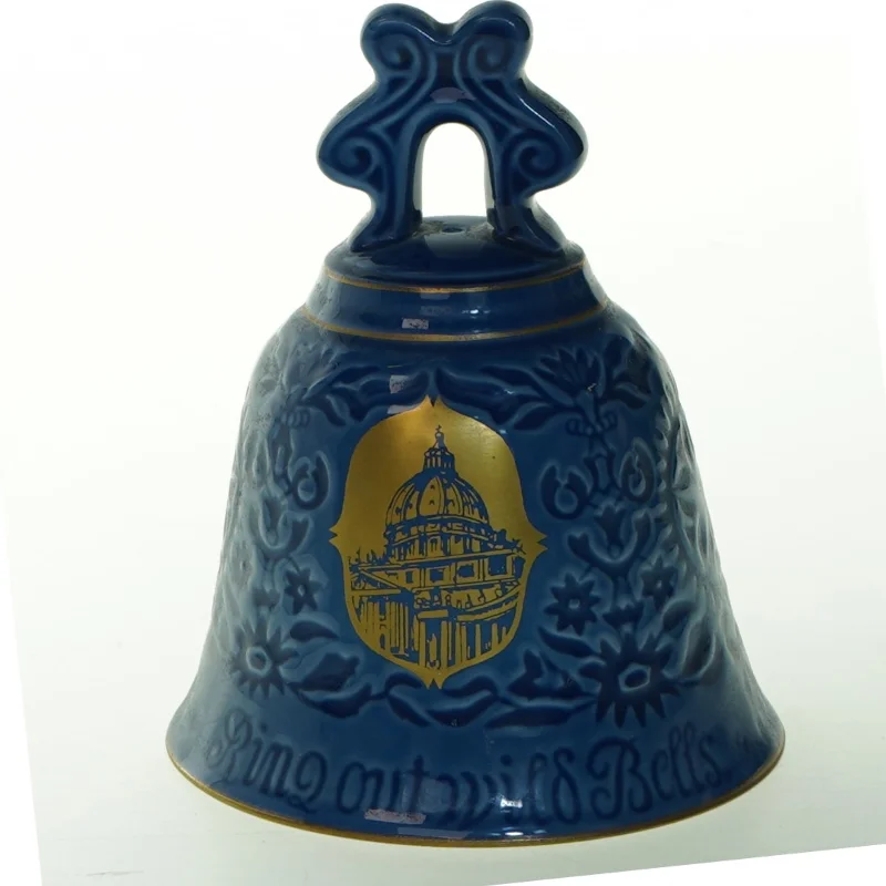 Dekorativ keramisk klokke fra Copenhagen Porcelain (str. Ø, 10 cm x 13 cm)