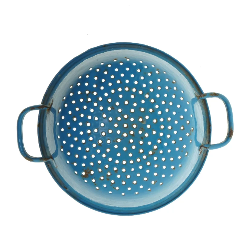 Blå emaljeret si (str. Ø. 19 cm)