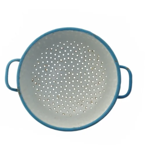 Blå emaljeret si (str. Ø. 19 cm)