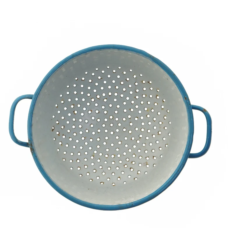 Blå emaljeret si (str. Ø. 19 cm)