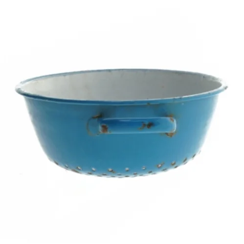 Blå emaljeret si (str. Ø. 19 cm)