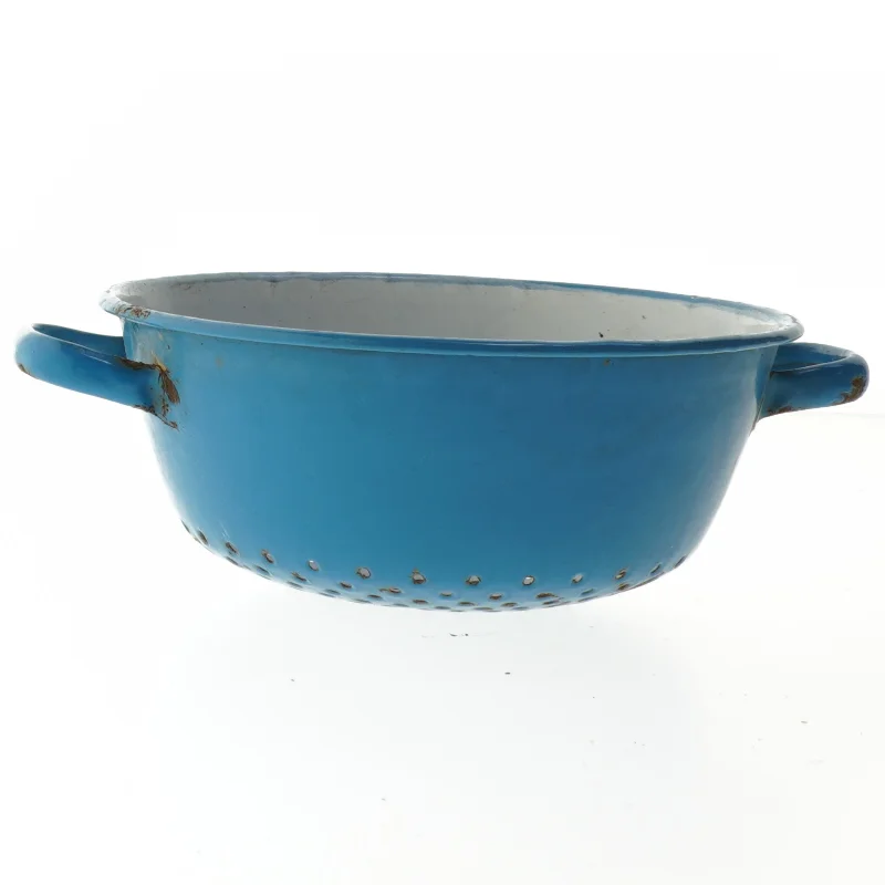 Blå emaljeret si (str. Ø. 19 cm)