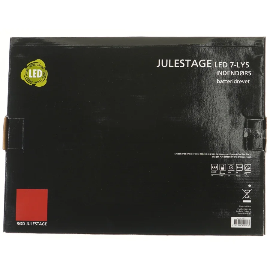 Rød LED julelysestage fra Snappy Company AS (str. 40 cm)