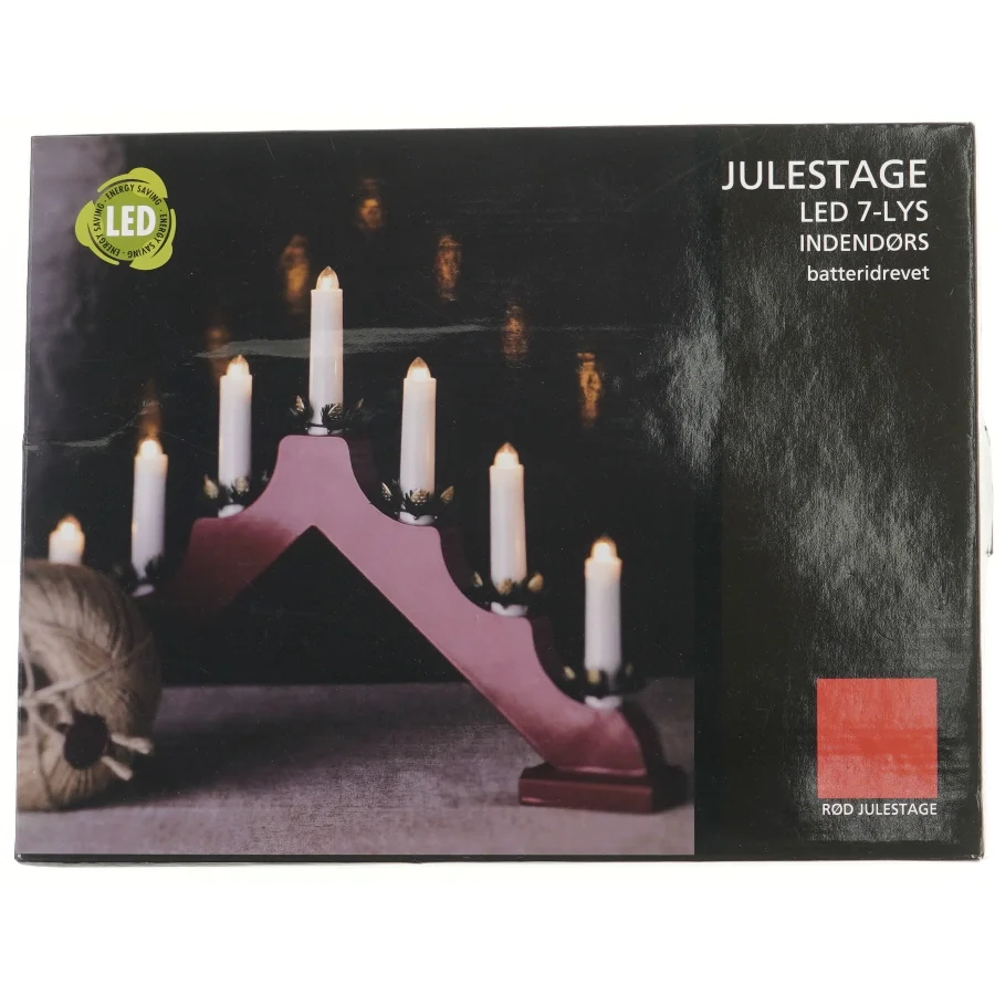 Rød LED julelysestage fra Snappy Company AS (str. 40 cm)