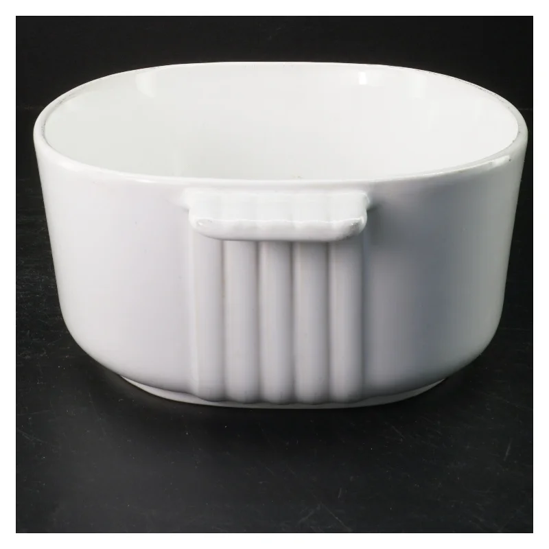 Hvidt ovalt ovnfast fad fra Søholm (str. 22x16 cm)