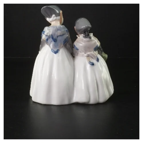 To Amagerpiger, Royal Copenhagen figur 1316 (str. 19x17 cm) fra Royal Copenhagen