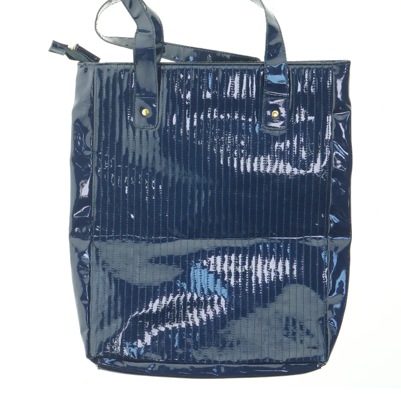 Shiny blå håndtaske fra Edith G Ella (str. 42x36 cm)