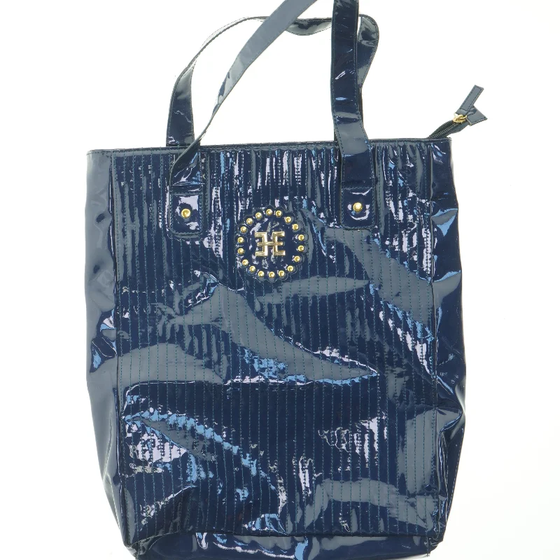 Shiny blå håndtaske fra Edith G Ella (str. 42x36 cm)