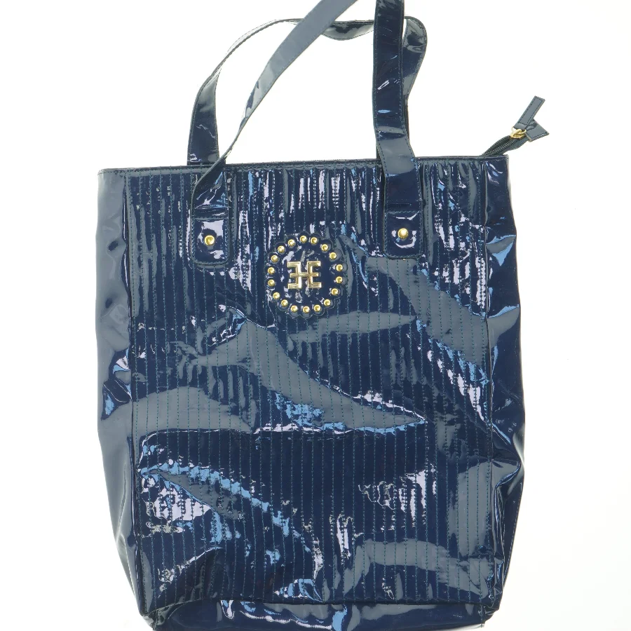 Shiny blå håndtaske fra Edith G Ella (str. 42x36 cm)