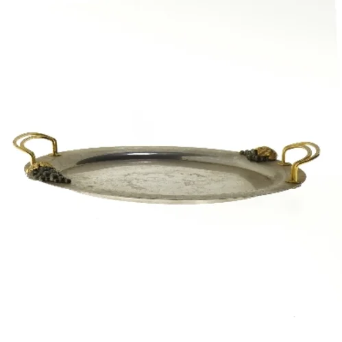 Rund serveringsbakke med håndtag (str. Ø 32,5 cm)