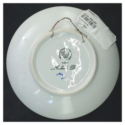 Blå og hvid porcelænstallerken fra Bing & Grøndahl (str. Ø 15 cm)