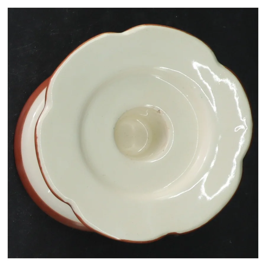 Sæt af to dekorerede lysestager fra Horishin Potteries (str. 13 cm. og 9 cm)