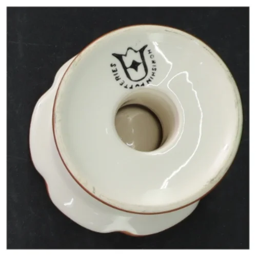 Sæt af to dekorerede lysestager fra Horishin Potteries (str. 13 cm. og 9 cm)