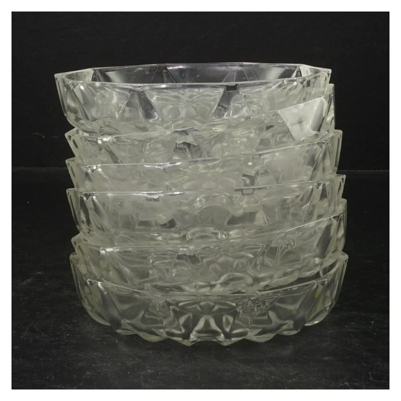 Seks glaskåle fra Reims (str. Ø. 14 cm. 6 styk)