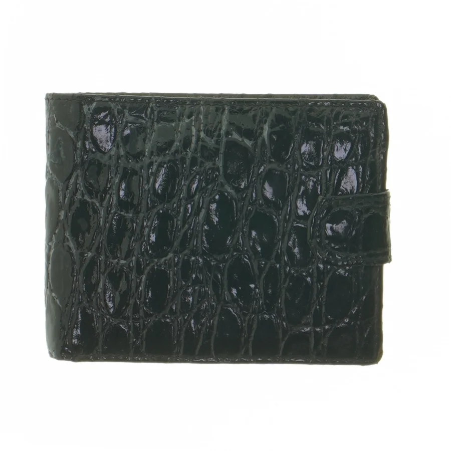 Sort krokodillemønstret pung (str. 12x9,5 cm)