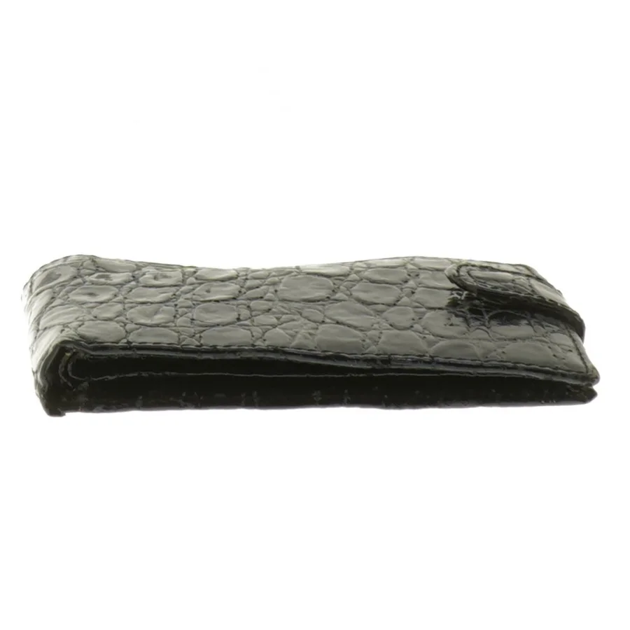 Sort krokodillemønstret pung (str. 12x9,5 cm)