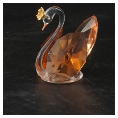 Krystal svane figur (str. 7x6 cm)