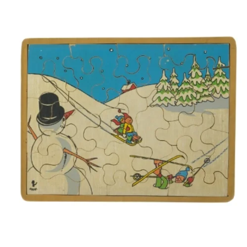 Træpuslespil med vintermotiv (str. 30x23 cm)