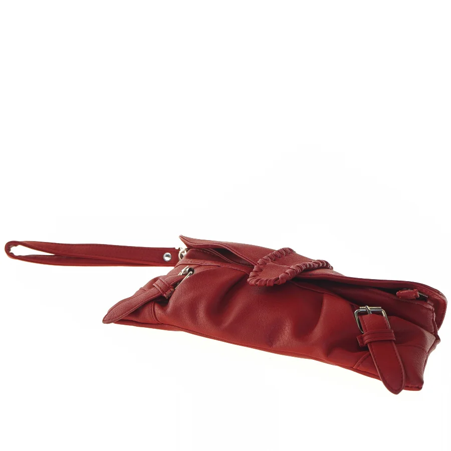 Rød clutch taske med håndledsrem fra Lill F (str. 15x29 cm)