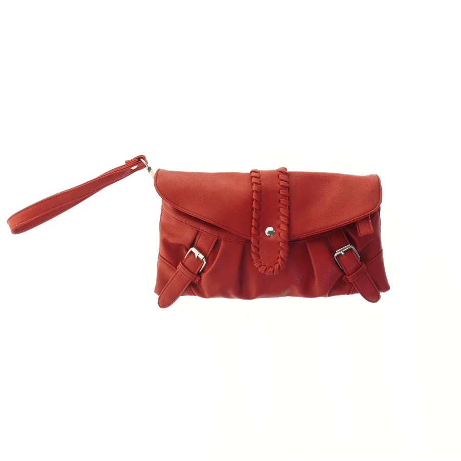 Rød clutch taske med håndledsrem fra Lill F (str. 15x29 cm)