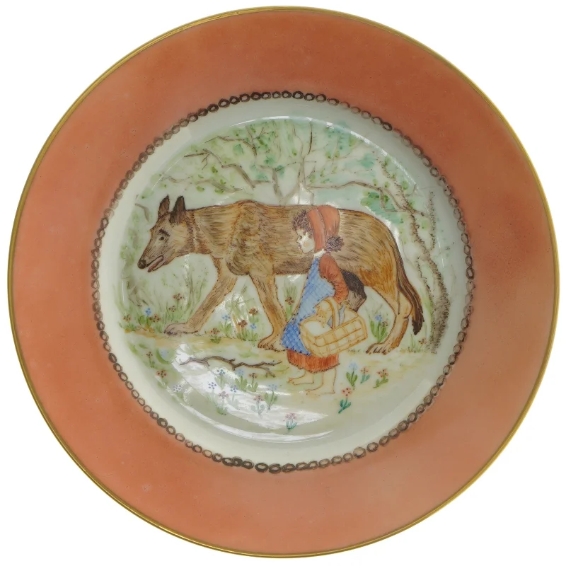 Dekorativ tallerken med Rødhætte motiv fra b&g (str. Ø 22 cm)