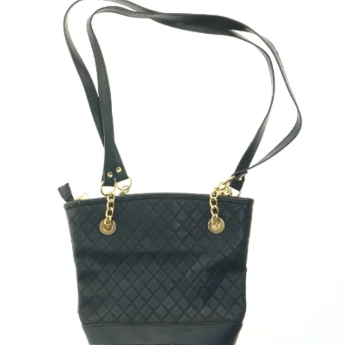 Sort dametaske med kæder (str. 24x29 cm)