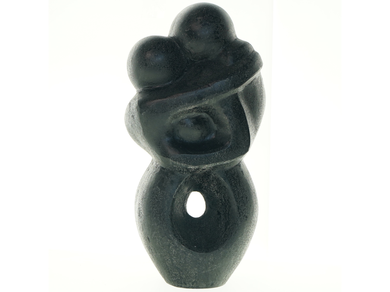 Sort skulptur af krammende figurer (str. 45 cm)