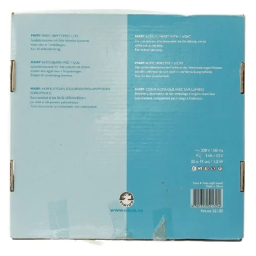 Akryl lysdekoration hjerte fra Sirius (str. 21x21 cm)